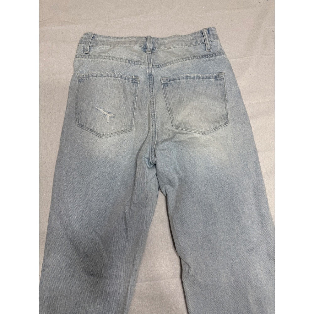 Vervet Los Angeles Light Wash Distressed Wide Leg Jeans V2478 Size 24 - Picture 3 of 6